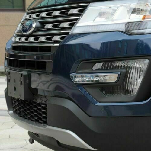 for ford  Explorer 2016-2019 Chrome Front Fog Light Lamp Eyelid Strip Cover Trim