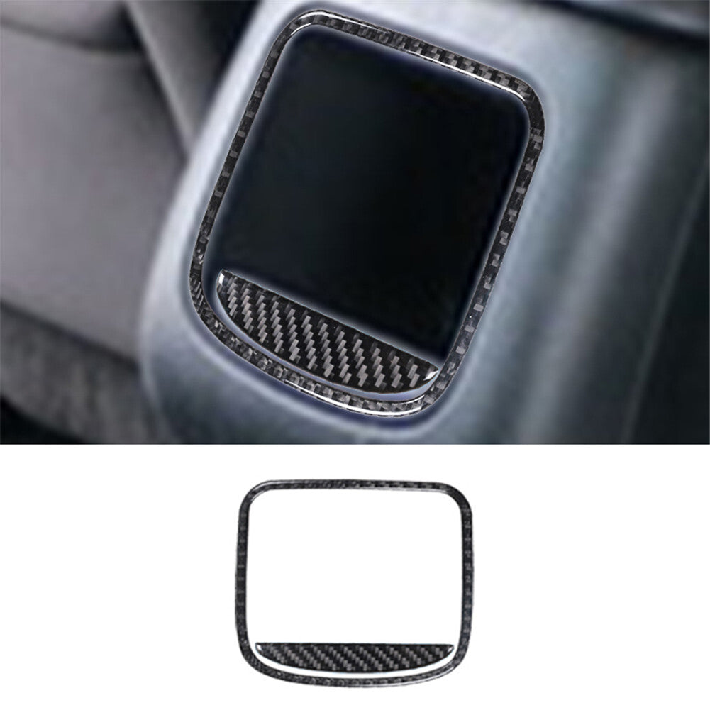 2-piece carbon fiber interior rear center console cover trim for Chrysler 200