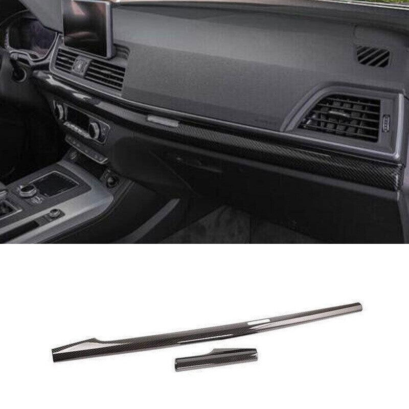 for Co ~Pilot Dashboard Carbon Fiber Strip Cover Trim 2pcs Fit for Audi Q5 2018~2021