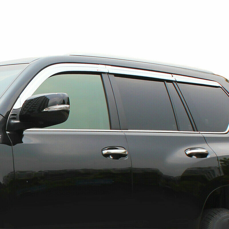 for Lexus GX460 2010-23 Chrome Window Wind Visors Sun Rain Guard Vent Deflectors