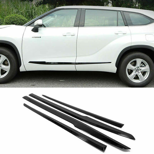 for Toyota Highlander 2020-2023 ABS Bright Black Side Door Body Skirt Moldings