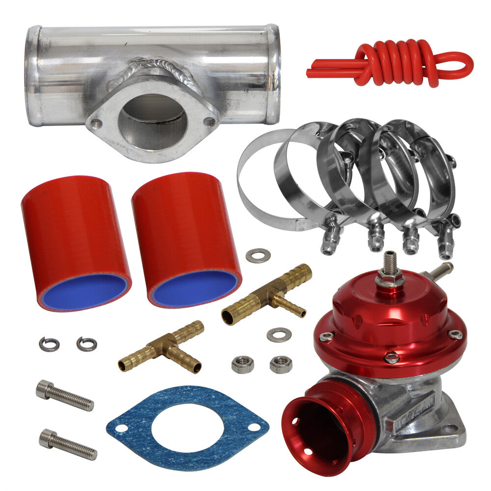 30PSI Blow Off Valve BOV +Type RS 2.36 Flange Pipe Adapter Silicone Hose Kit