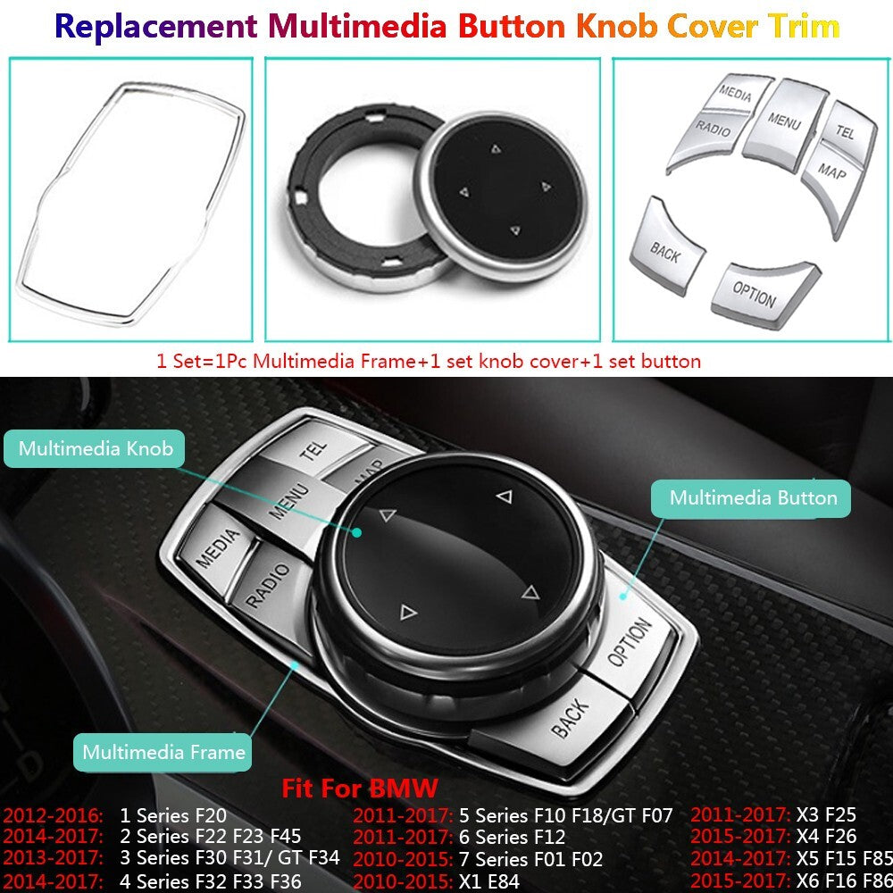 for BMW 1 3 5 7 X3 X4 X5 X6 F10 Car Gear Shif Knob Multimedia Buttons Cover Trim