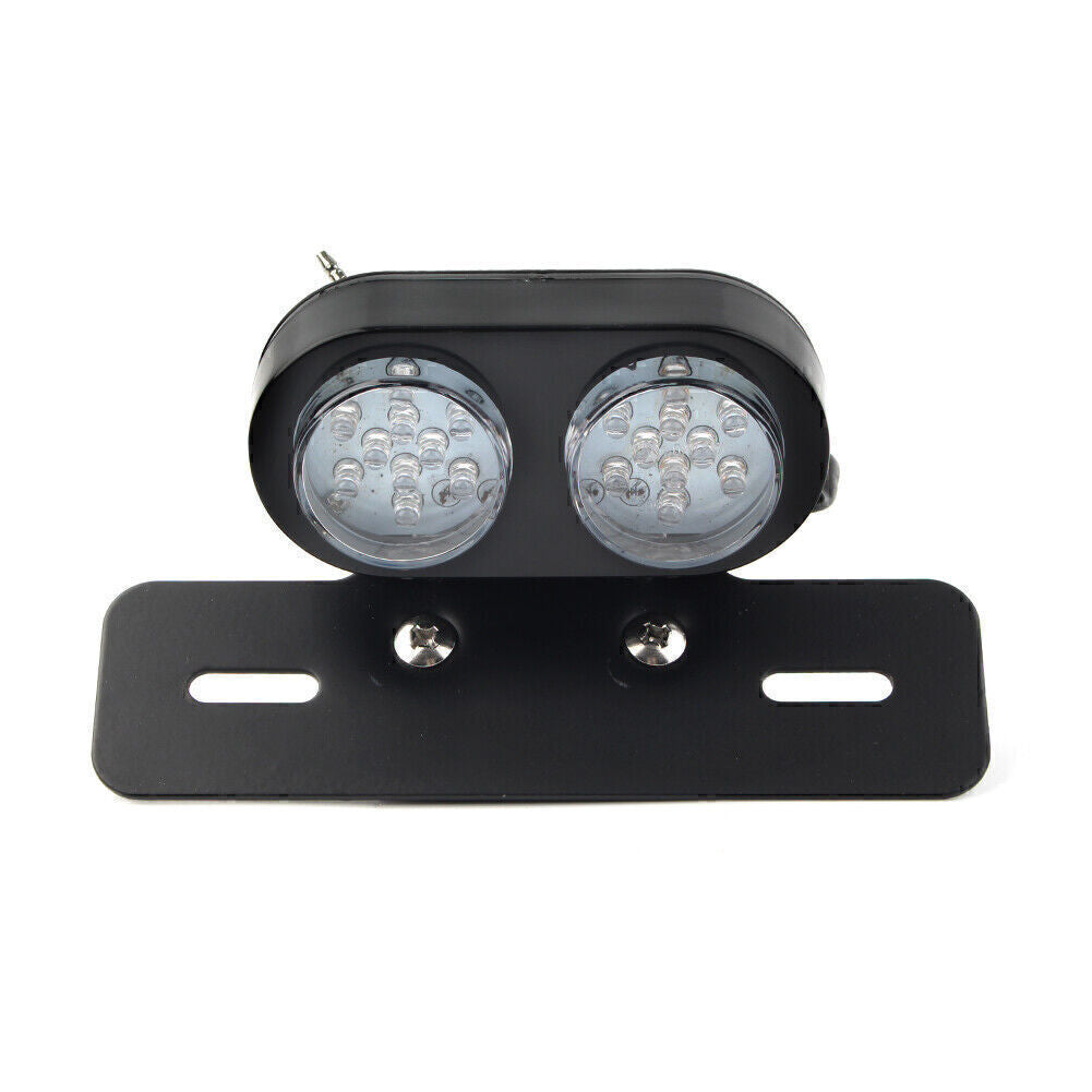 Motorcycle 12V LED License Plate Tail Brake Light Black Universal Fit Cafe Racer Q