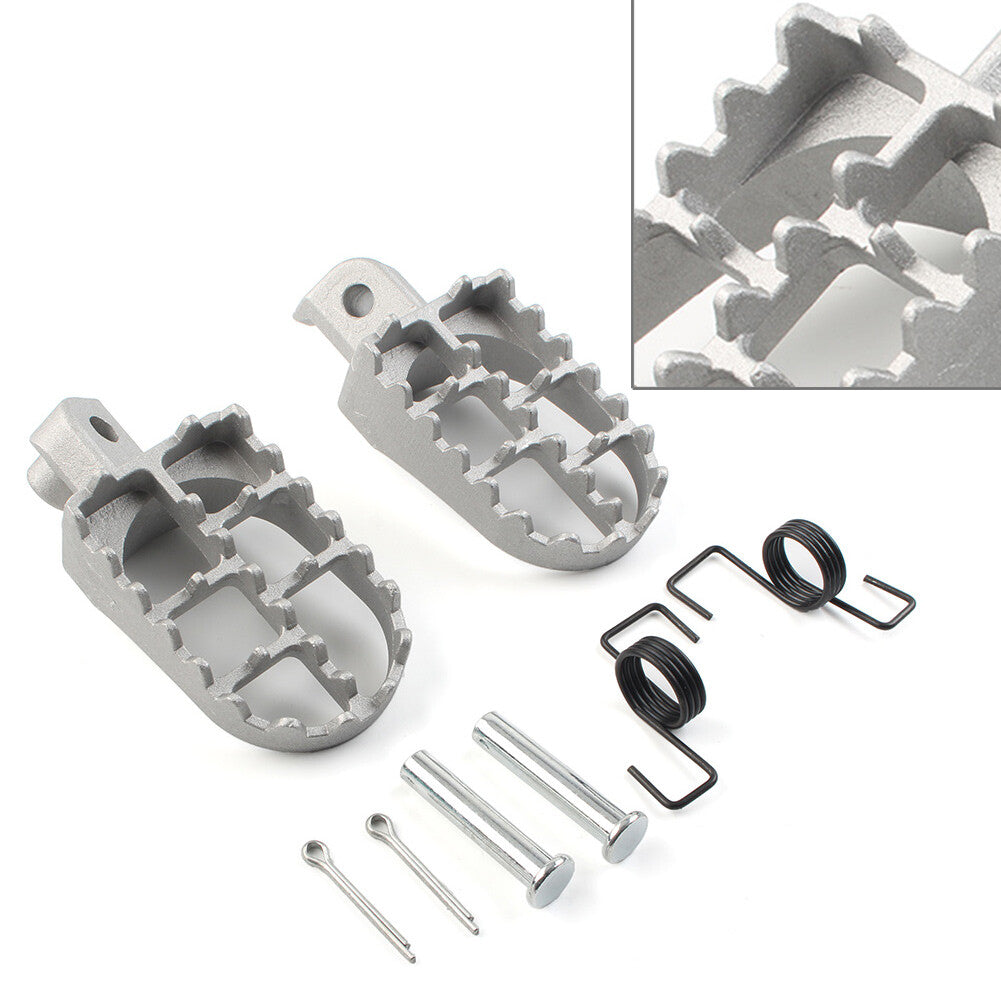 CNC breite Fu?rasten hinten Set Pedale Racing Universal Motorrad Fahrrad Silber