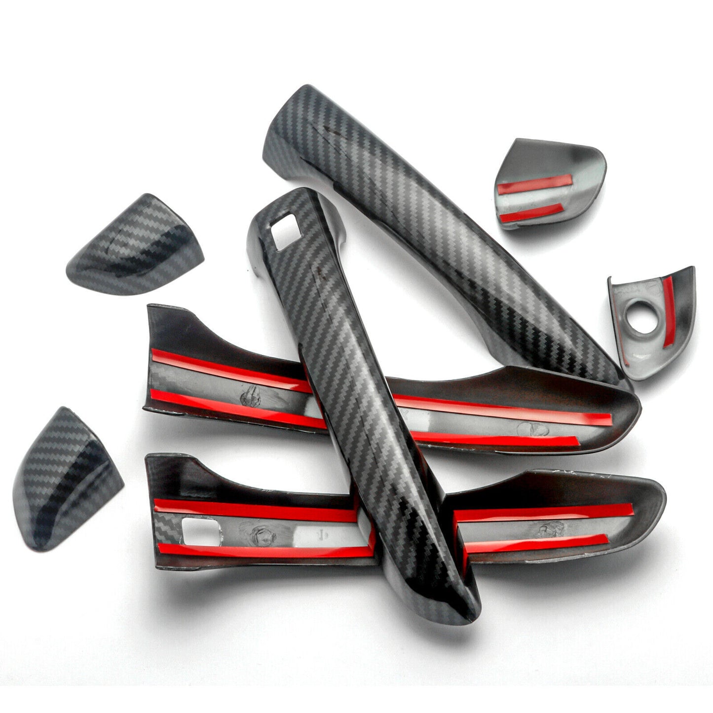 for Hyundai for Elantra 2017-2020 Carbon Fiber Texture Door Handle Cover Trim 4PCS