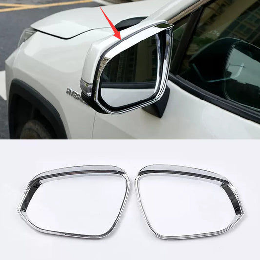 2P for Toyota for Corolla Cross 22-23 Chrome Rearview Mirror Rain Eyebrow Cover Trim