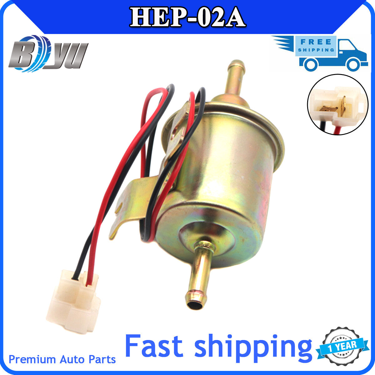 Electric Transfer Low Pressure Gas Diesel Fuel Pump HEP-02A Inline Fuel Pump 12v