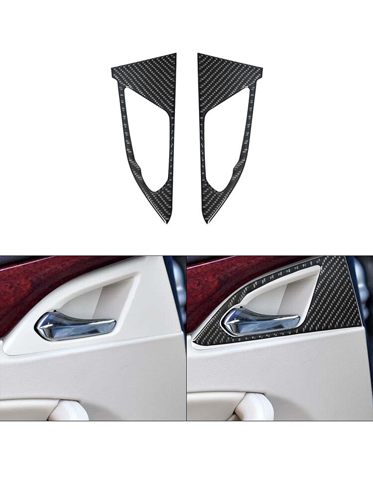 2Pcs Red Carbon Fiber Rear Window Control Cover Trim For Fiesta 2011-2015 v
