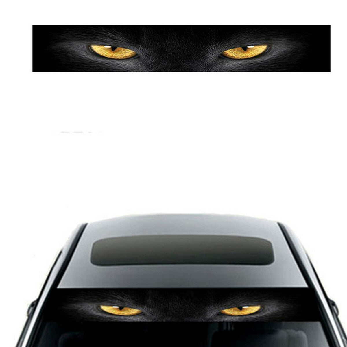 Vinyl Yellow Eye Leopard Decal Windshield Sticker Truck Car Glass Window Decor