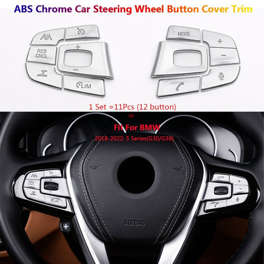 for BMW 5 Series G30 G31 Car Interior Steering Wheel Switch Buttons Cover Trim