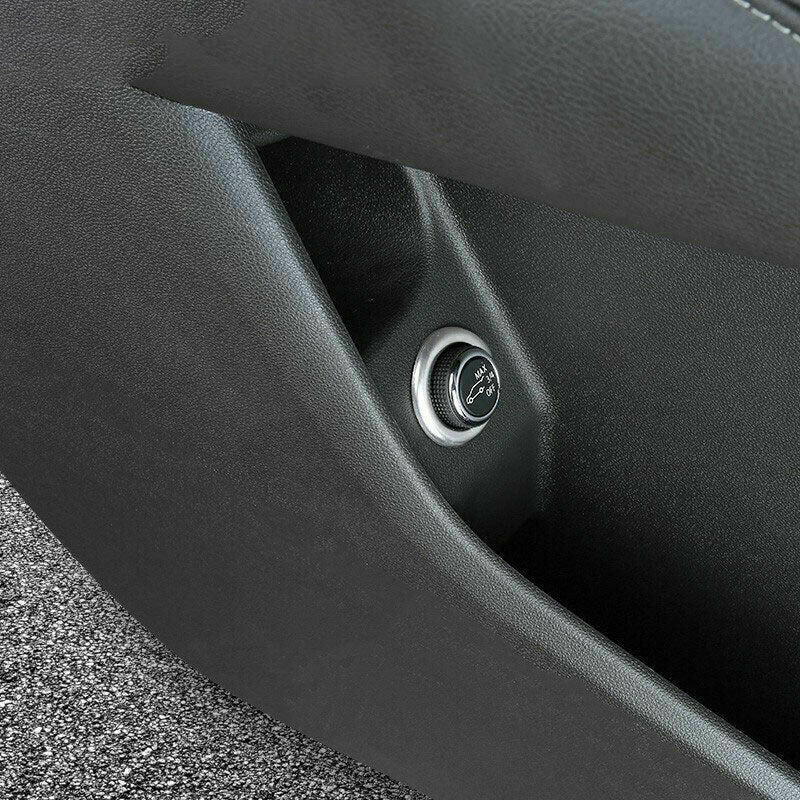 for Cadillac XT4 2018 2019-2020 Silver Steel Tail Door Button Switch Ring Trim
