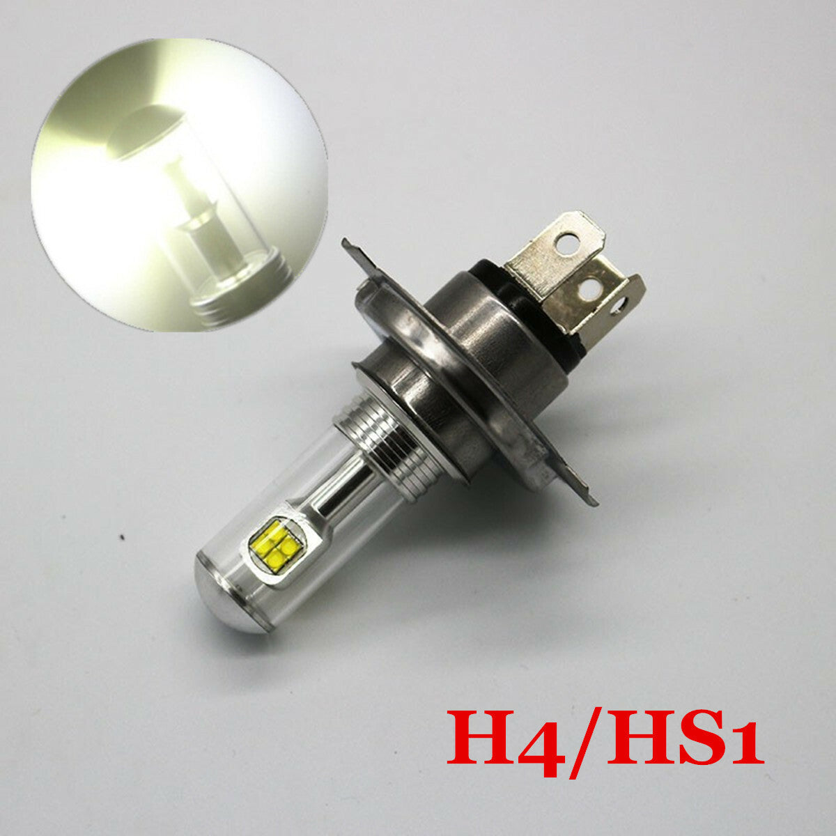 H4 6500K LED Hi/Lo Beam Front Light Bulb Super Bright Headlight For Motorcycle Q