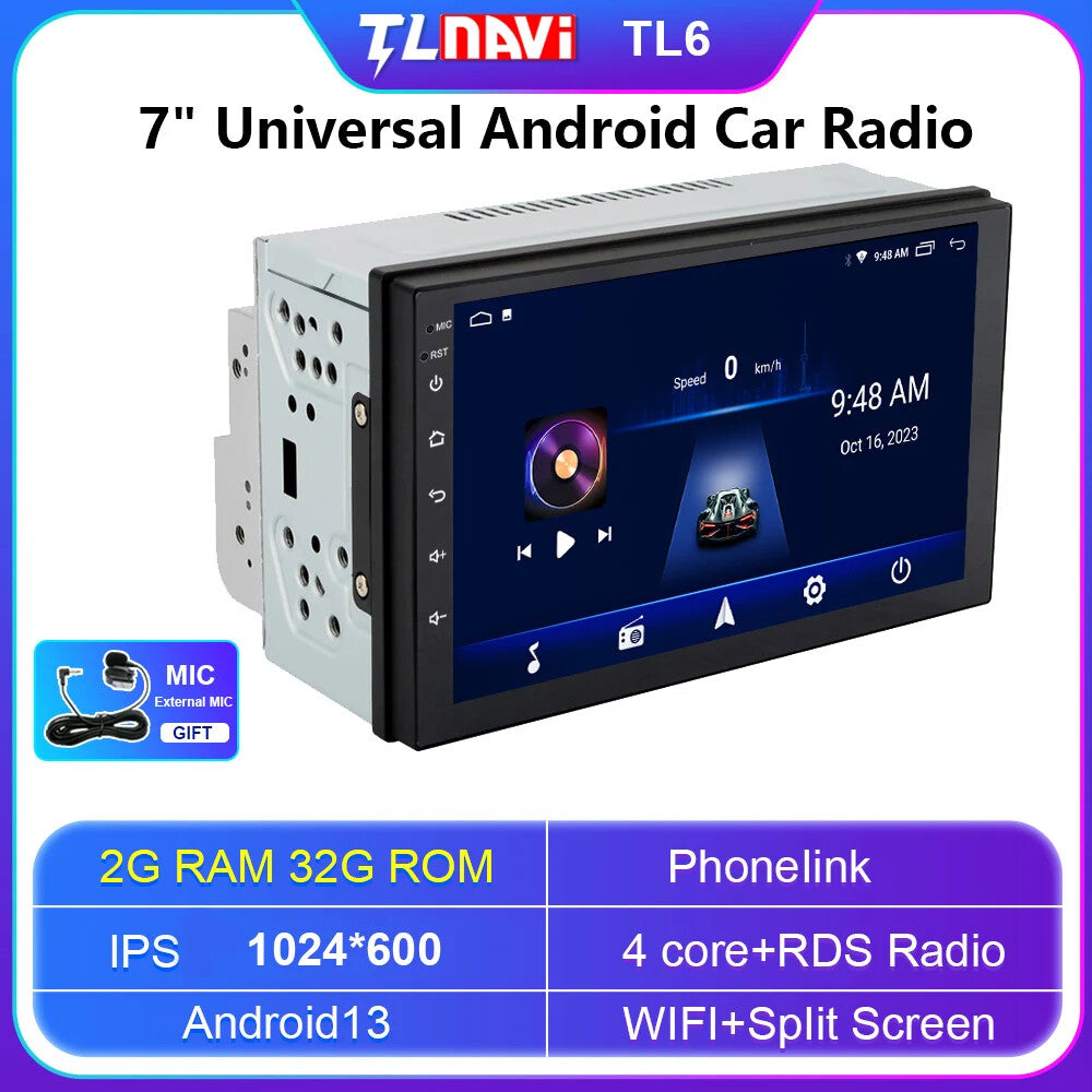 7 Inch 178mm102mm Car Radio Audio Stereo Multimedia Universal GPS Navigation