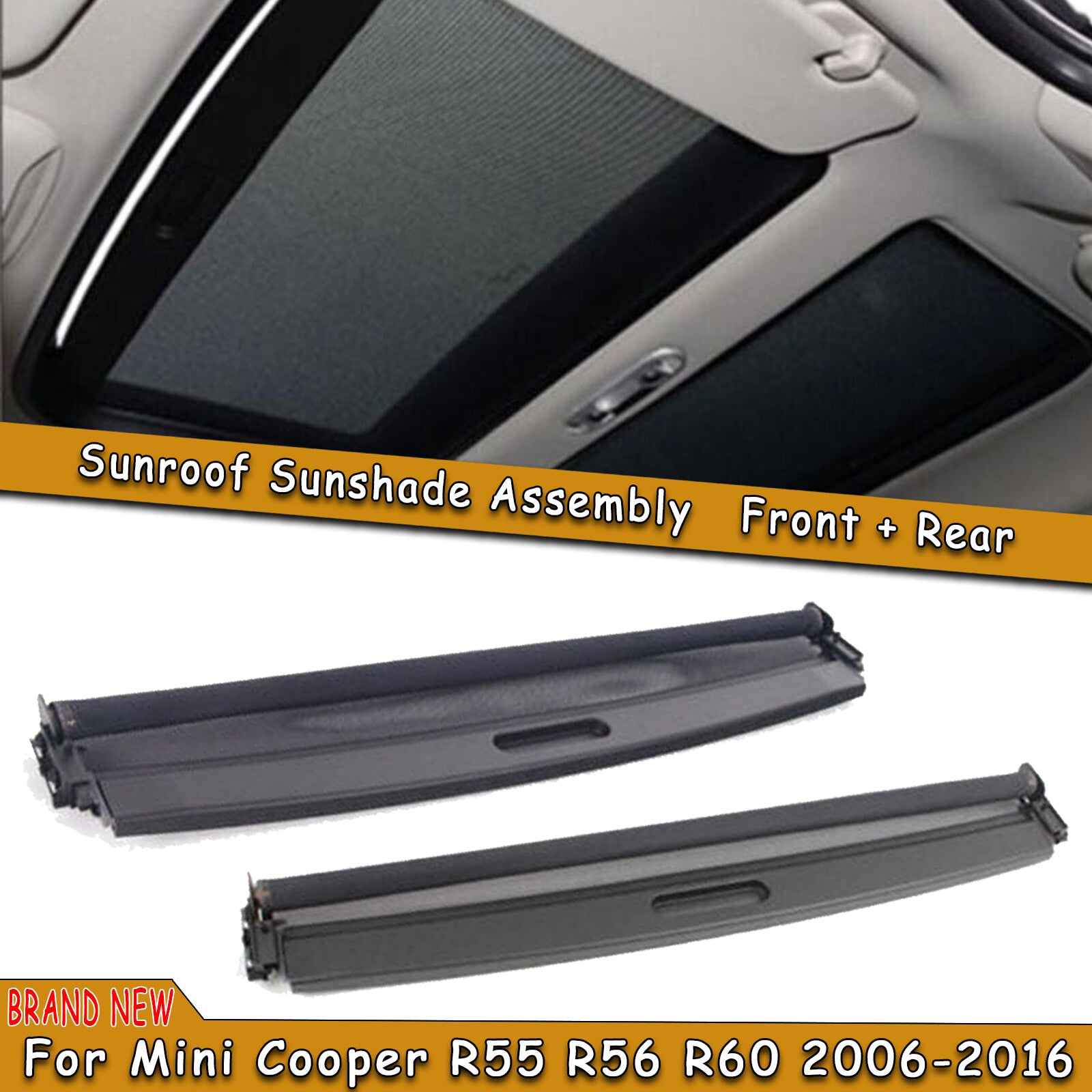 Front Rear Sunroof Sunshade Cover for MINI Cooper R55 R56 2006-2015 54102757016 Q