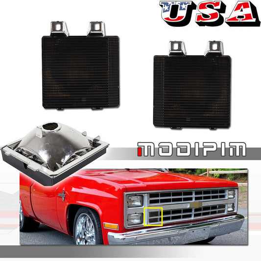 One pair of smoke turn signal side corner marker lights for for GMC pickup trucks - v