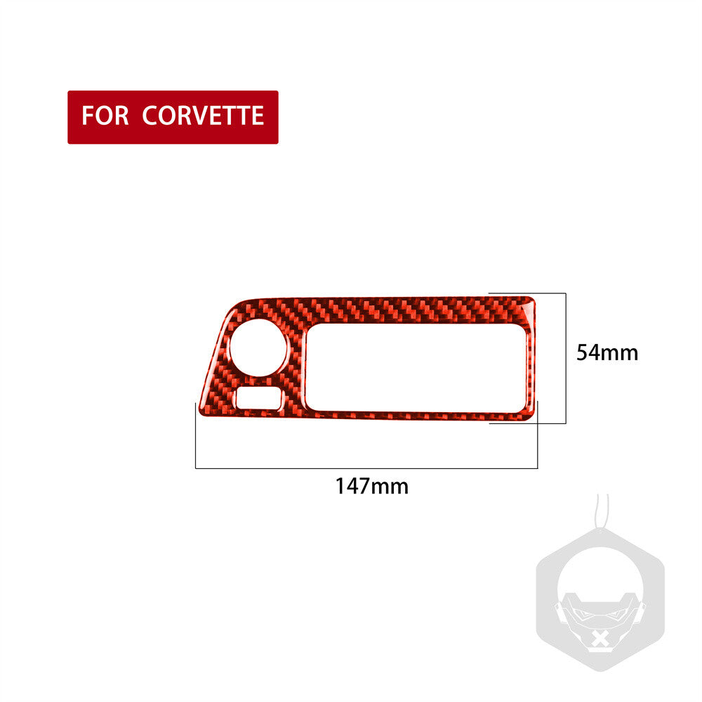 Red Carbon Fiber Headlight Switch Panel Trim for Chevrolet for Corvette C7 2014-2019