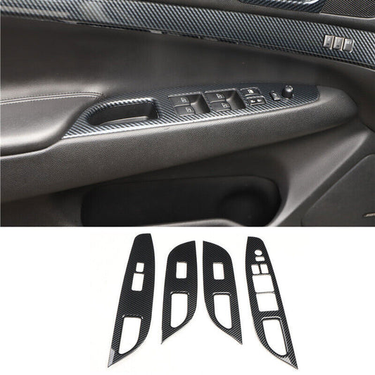ABS Window Lift Panel Switch Cover Trim 4PCS for INFINITI G25 G35 Carbon Fiber n