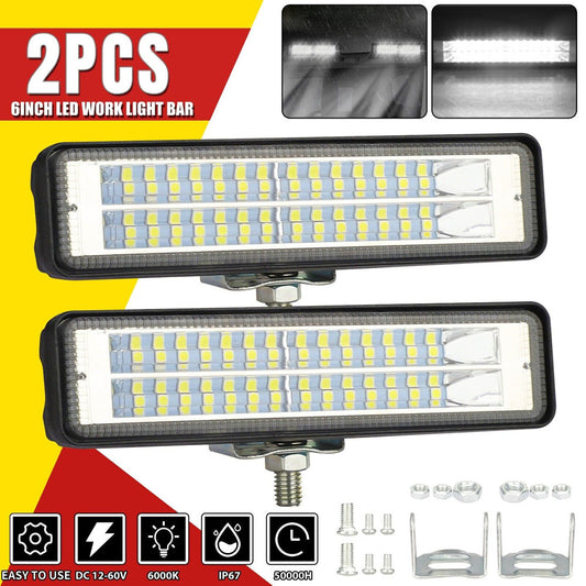 2 x 6-inch 84W LED work light strips, floodproof fog lights, off-road driving trucks, SUVs, all-terrain vehicles, 4WD Q