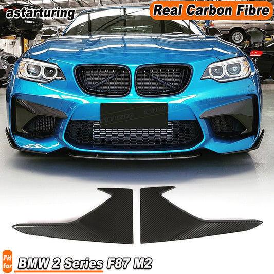 Fit for BMW 2 Series F87 M2 2016-2018 REAL Carbon Front Bumper Vents Cover Fins