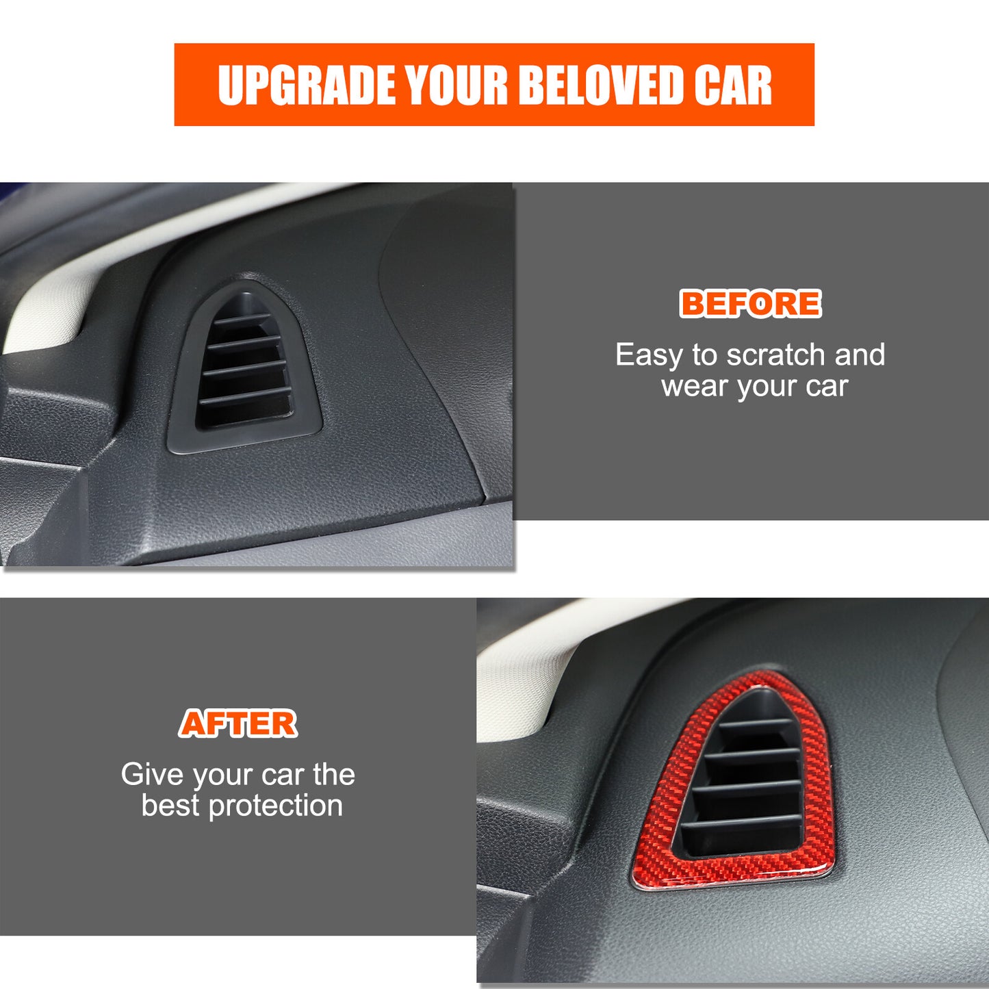 Red dashboard air vent socket cover decorative sticker for Subaru Crosstrek 2023+- n