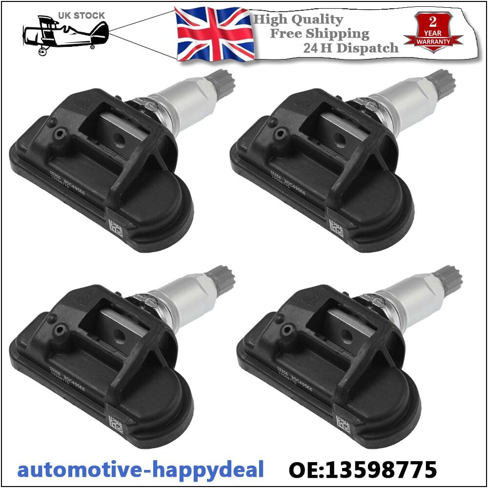 4X TPMS Tyre Pressure Sensor 13598775 for Vauxhall Astra J / Zafira C / Insignia