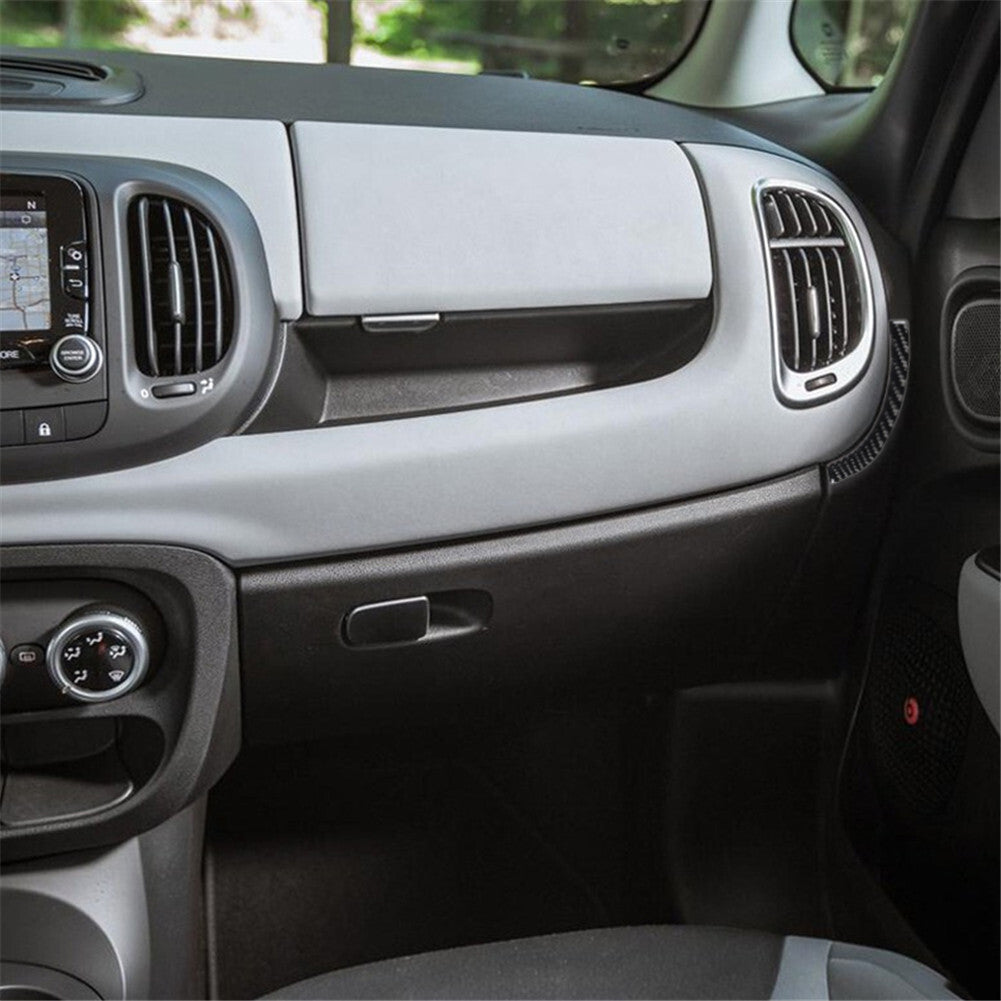 Carbon Fiber Interior Right of Decor Glove Box Cover Trim for Fiat 500L 2014-17