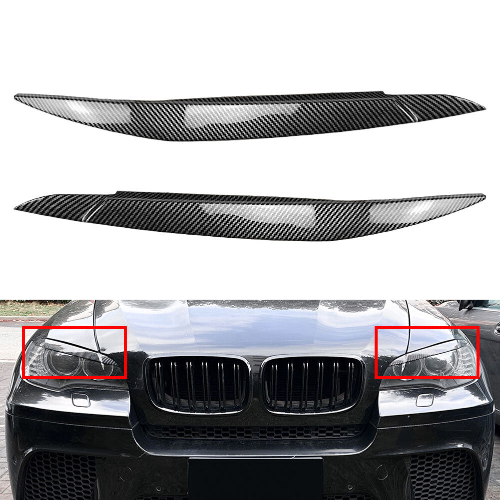 Headlight Eyebrows Eyelids Lids Cover Trim for BMW X6 E71 E72 X6M X5M E70 Q
