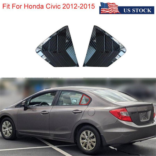 2PCS Car Side Quarter Window Vent Louver Shutter Cover for HONDA for Civic 2012-2015