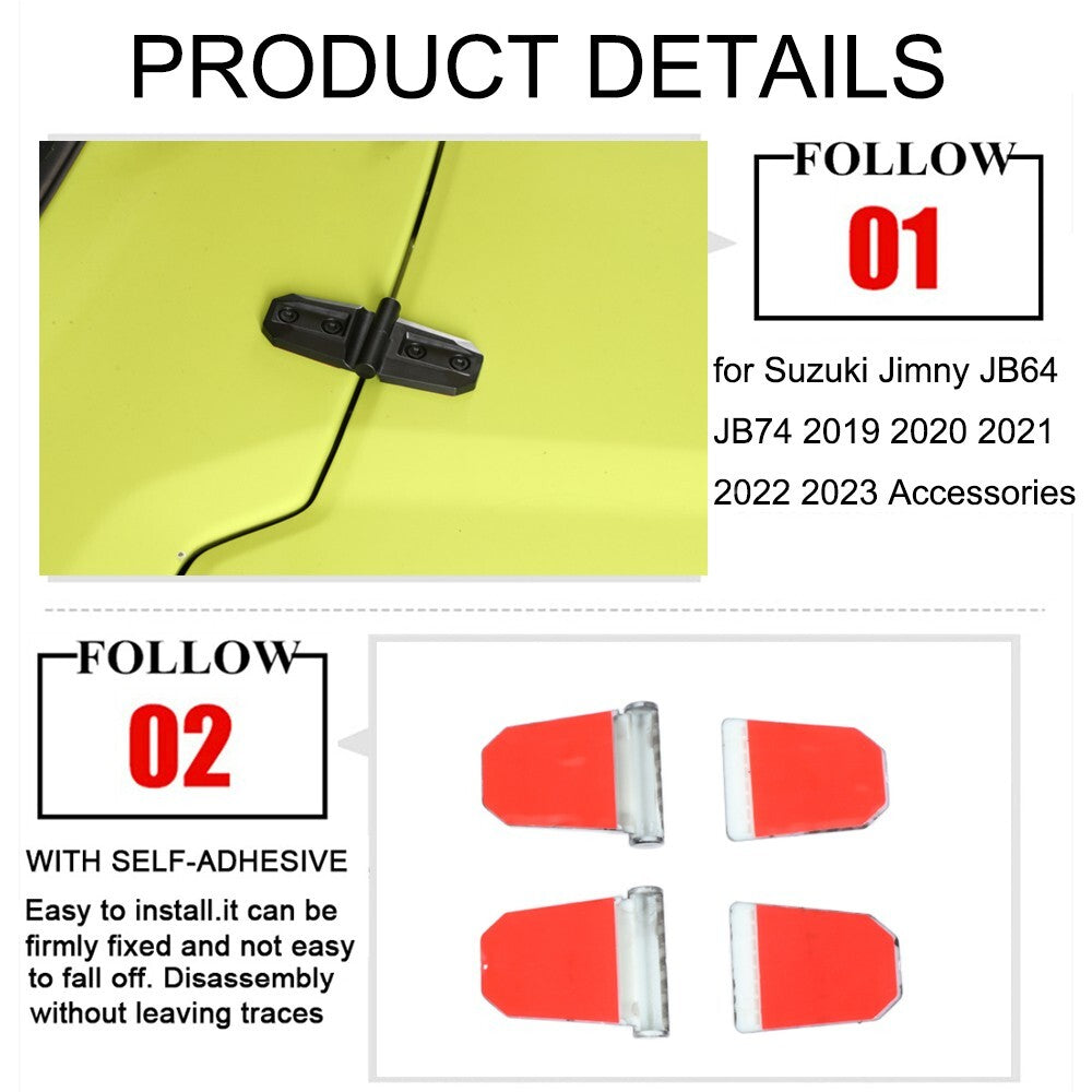 Black ABS Engine Hood Hinge Protective Cover Trim for Suzuki for Jimny 2019-2023