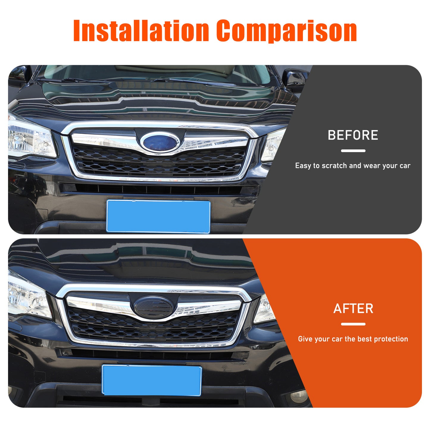 Front grille badge, rear American flag badge, suitable for Subaru Forester 2013-2018. 2 pieces.