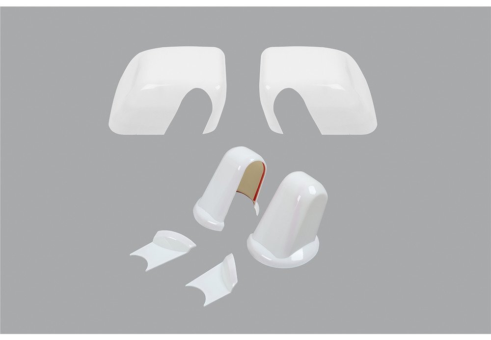 6¡ÁWhite ABS Side Rearview Mirror  Base Cover Fit for Jeep for Wrangler JK 2007-2017