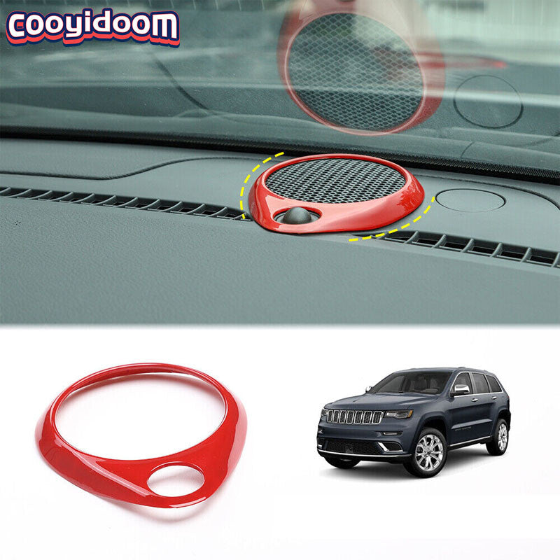for Jeep Grand Cherokee 2011+ Accessories Red Dashboard Speaker Ring Decor Cover