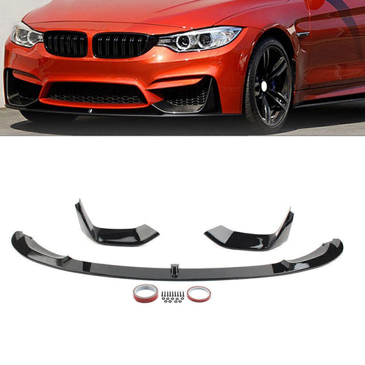 ?Front Bumper Lip Spoiler Fit for BMW F80 M3 F82 F83 M4 2015-2020 Bright Black Q