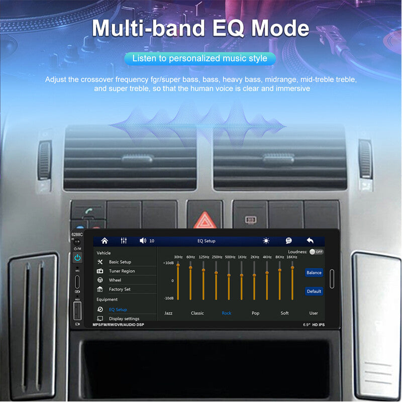 DC 12V 6.9-inch single 1DIN car wireless CarPlay radio stereo touch Bluetooth player n