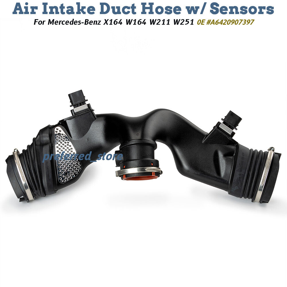 Air Mass Sensors w/ Engine Air Duct 6420908237 for Mercedes W211 W164 X164 ML320 Q