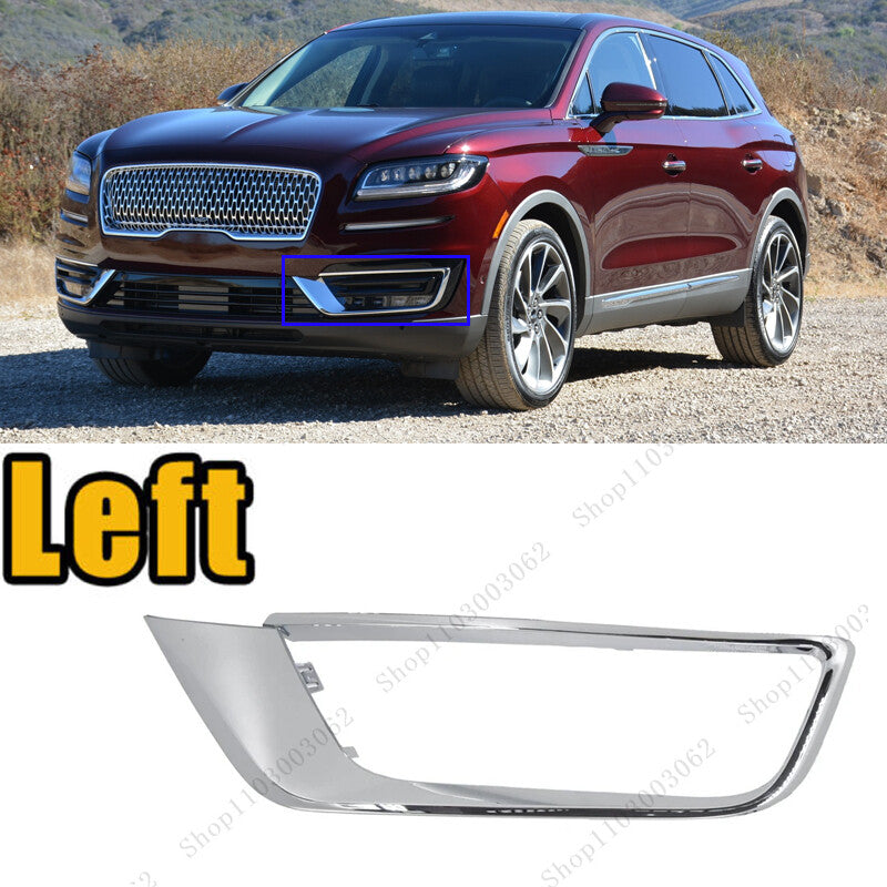 for Lincoln Nautilus 2019-2021 Car Front Bumper Fog Light Lamp Trim Chrome Cover