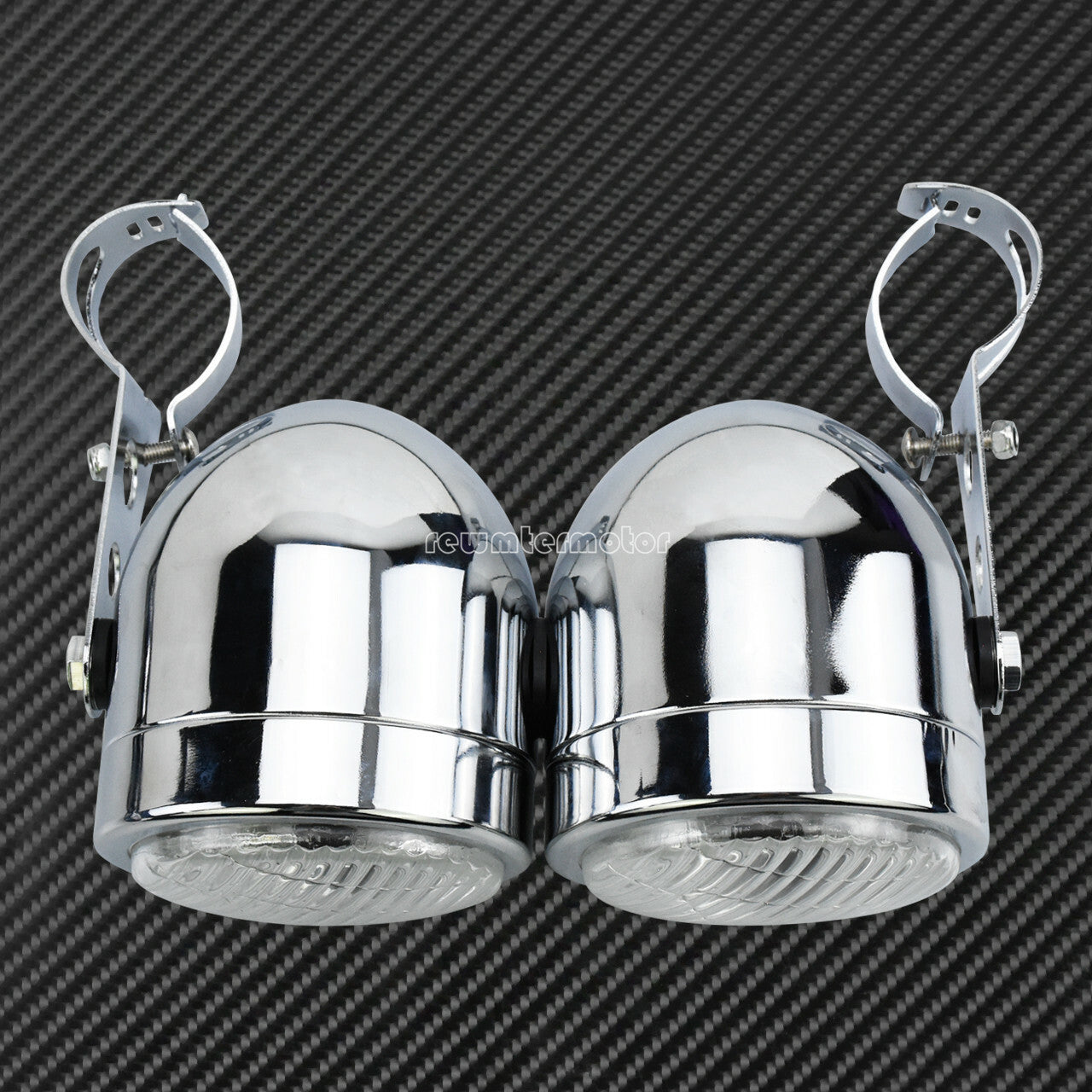 Chrome Twin Front Headlight W/ Bracket Fit for Harley Dual Sport Street Fighter