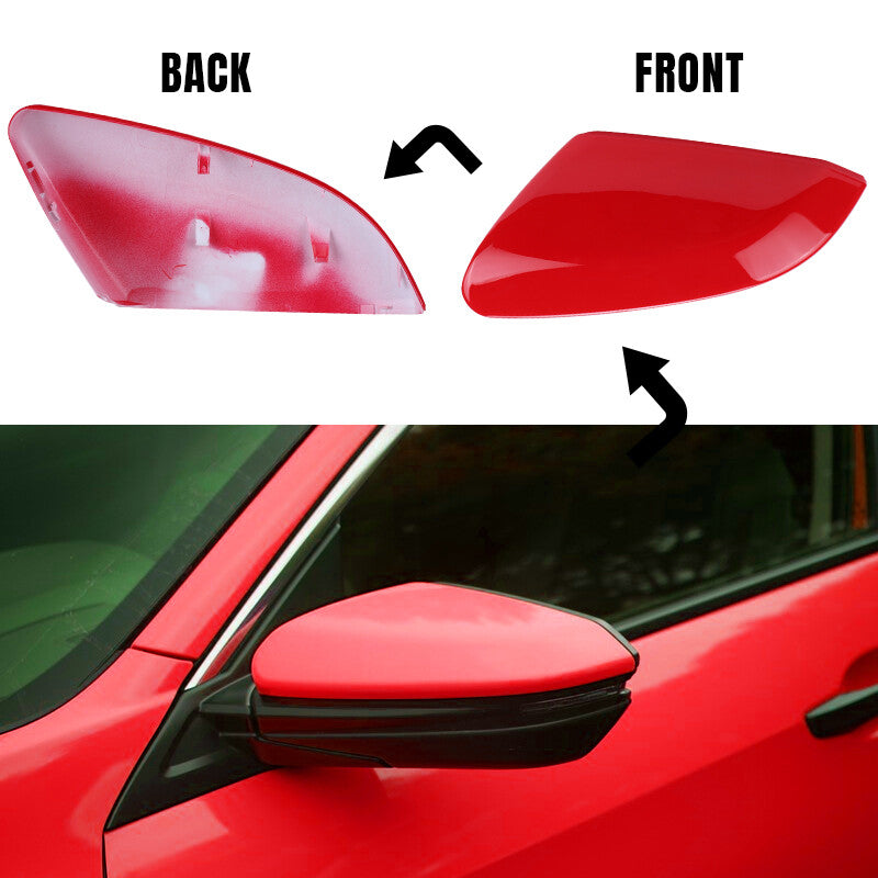 Left Driver Side for HONDA for CIVIC 2016-2021 Red Side Mirror Cap Cover Replacement