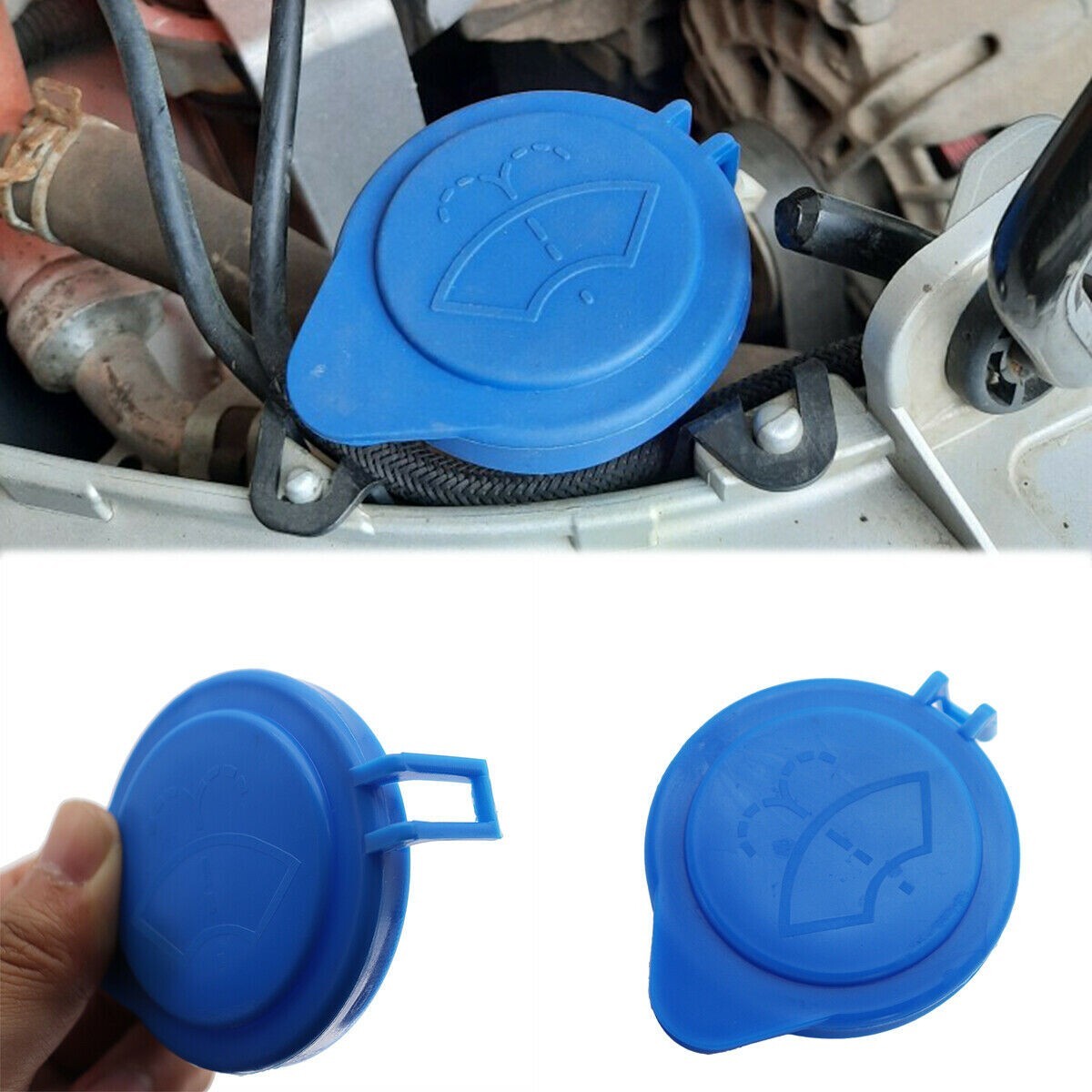 Spare Reservoir Bottle Cap Washer Windshield Wiper 2011-2015 ABS Blue Car Fluid