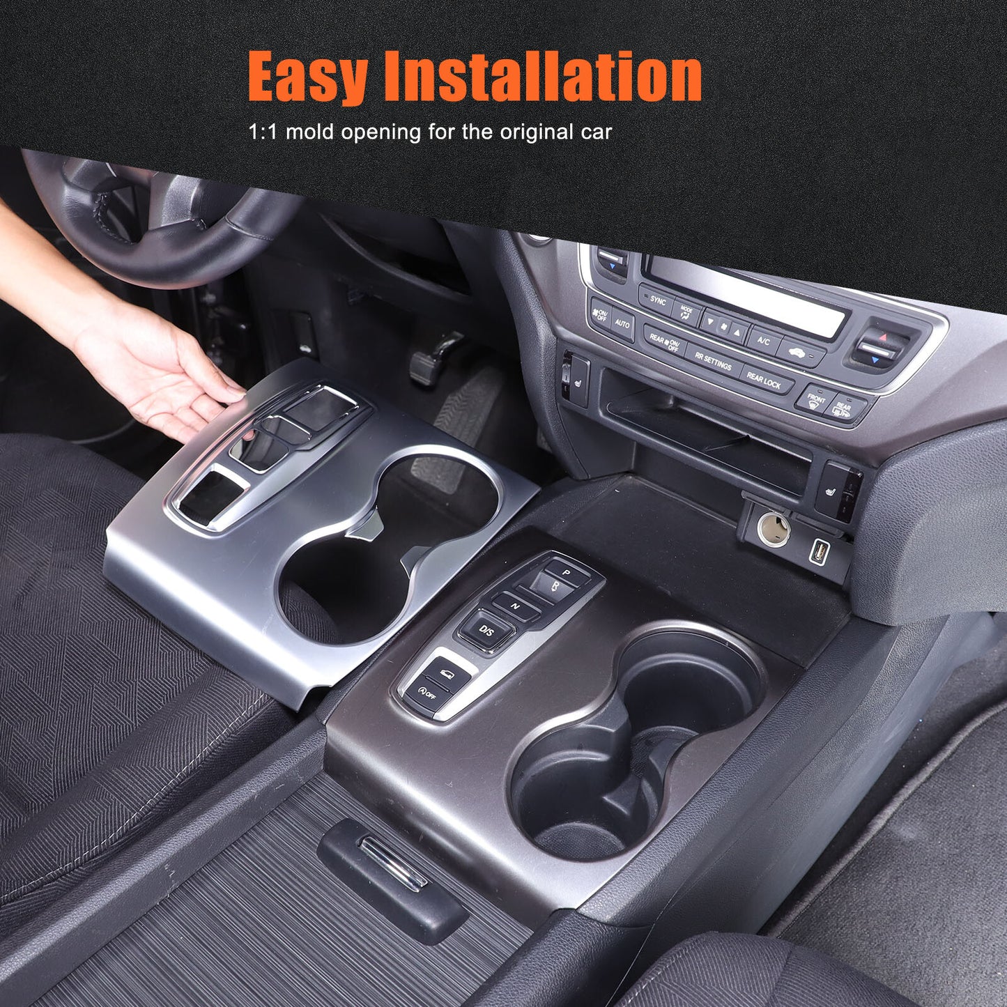 Suitable for 2020-2023 for Honda Ridgeline Chrome center console gear shift cover trim - n