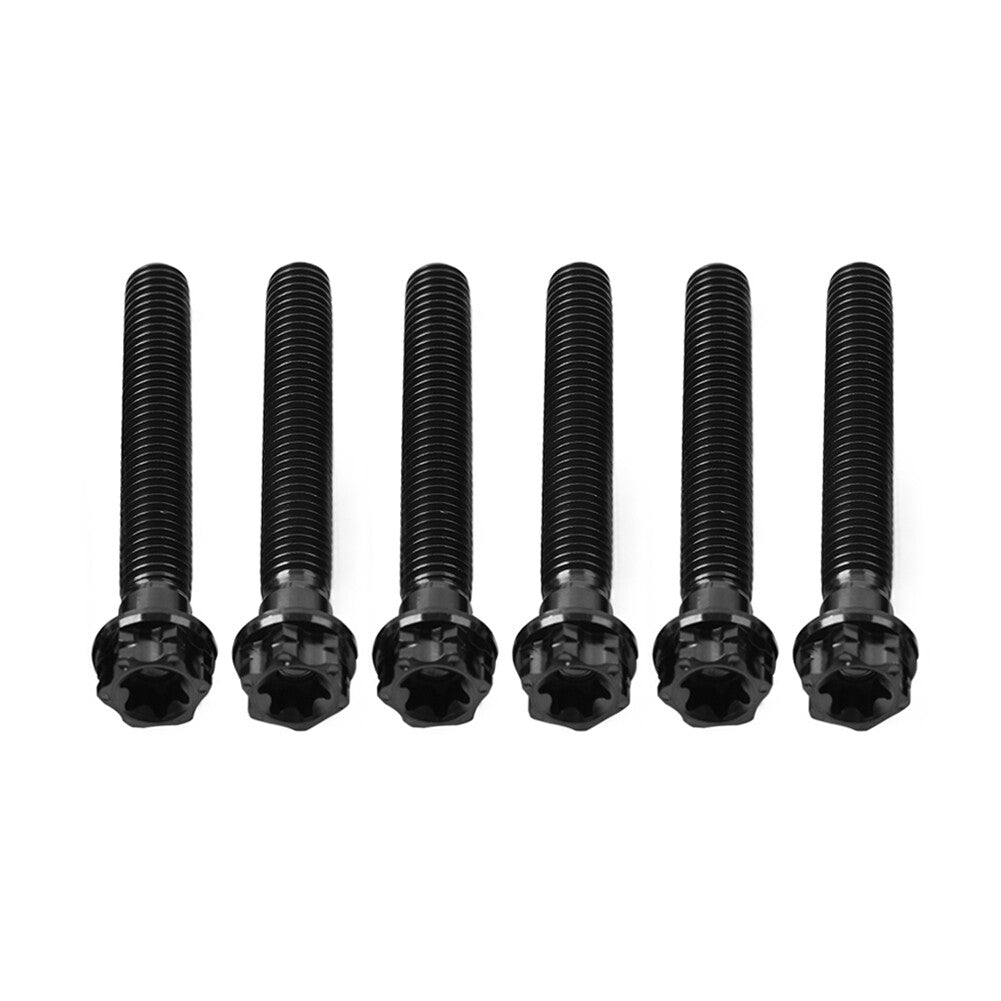6pcs Bolts Torx Head Flange Screws M8x60mm Black For Motorcycle Bike