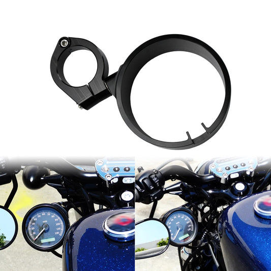 Black Side Speedometer Relocation Mount Bracket Kit for Harley Dyna Sportster Q