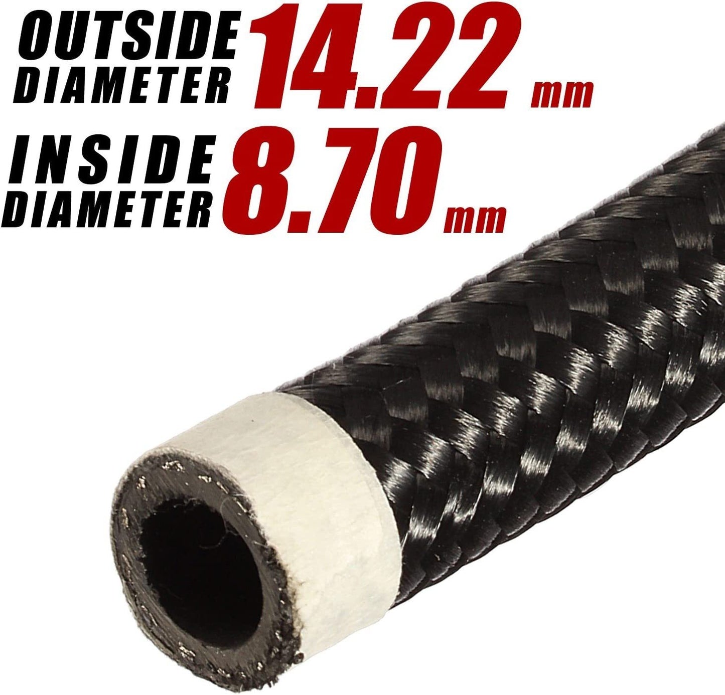 20ft 6AN AN6 Nylon Braided Fuel Hose Fittings for +6AN Fuel Hose Connector Kits