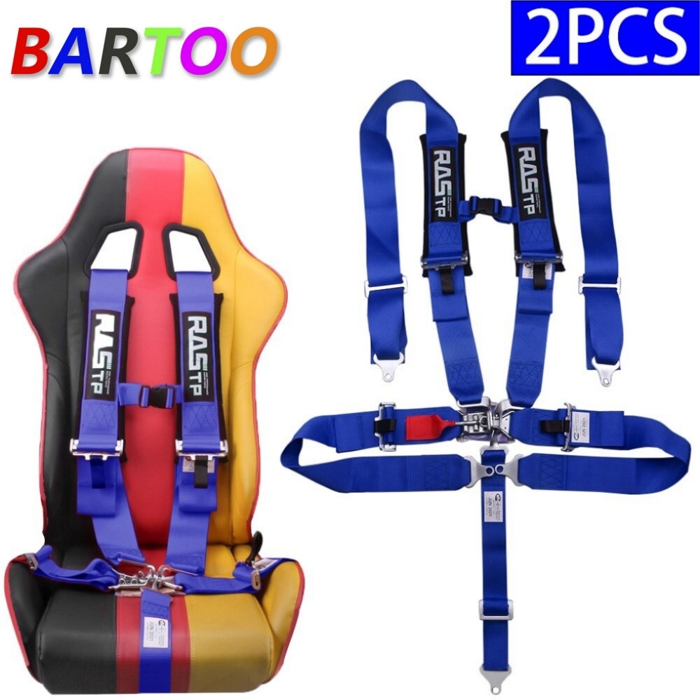 2PCS 3 Universal Blue 5 Point Camlock Quick Release Racing Car Belt Harness Q