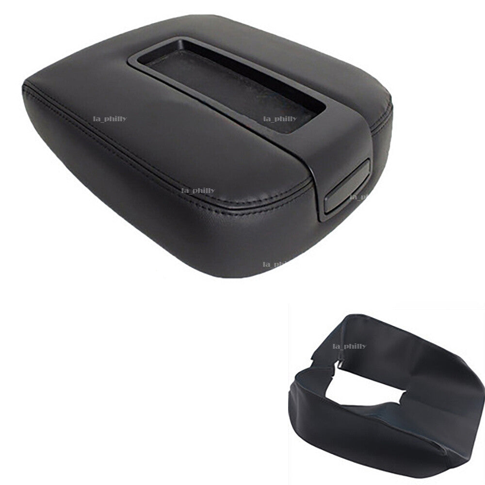 Microfiber Leather Console Lid Armrest Cover Skin For 07-13 for Chevrolet Tahoe Q