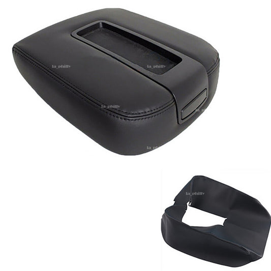 Microfiber Leather Console Lid Armrest Cover Skin For 07-13 for Chevrolet Tahoe Q