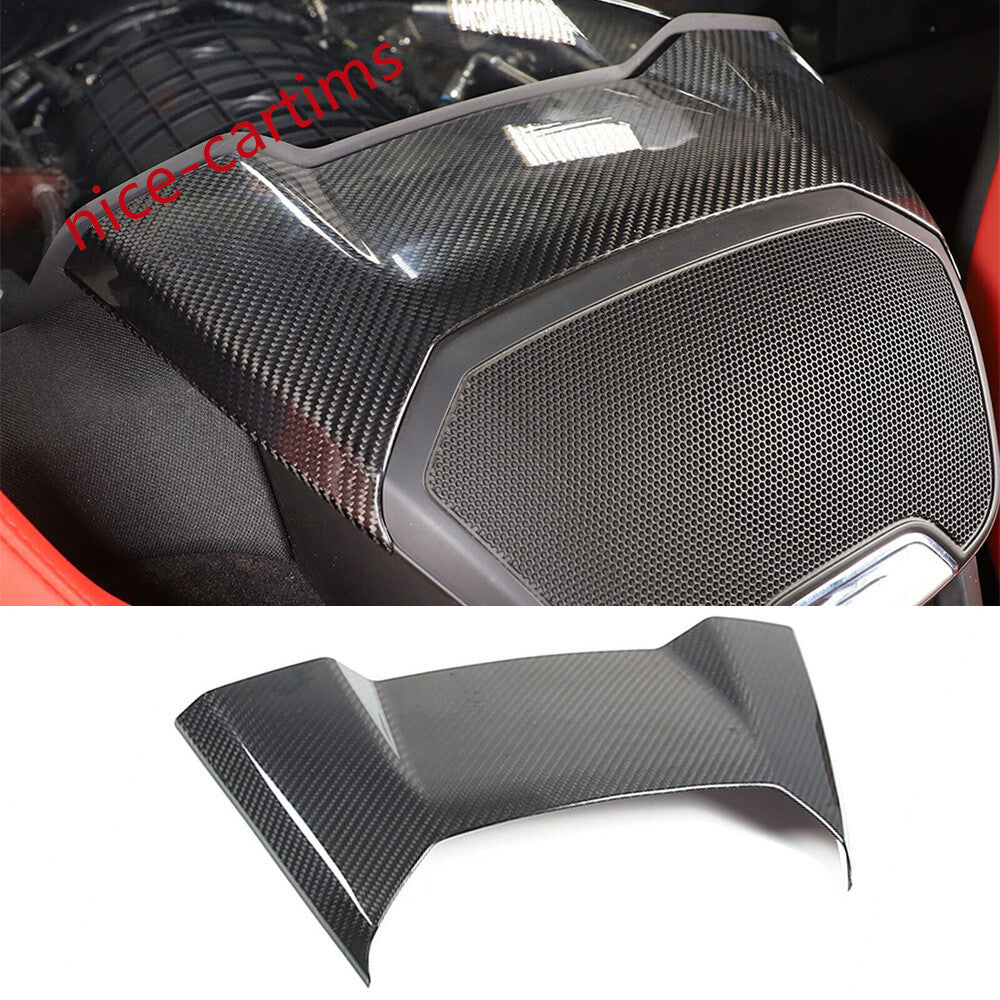 Real Carbon Fiber Rear Speaker Upper Panel Cover for Corvette C8 2020-2024 Coupe