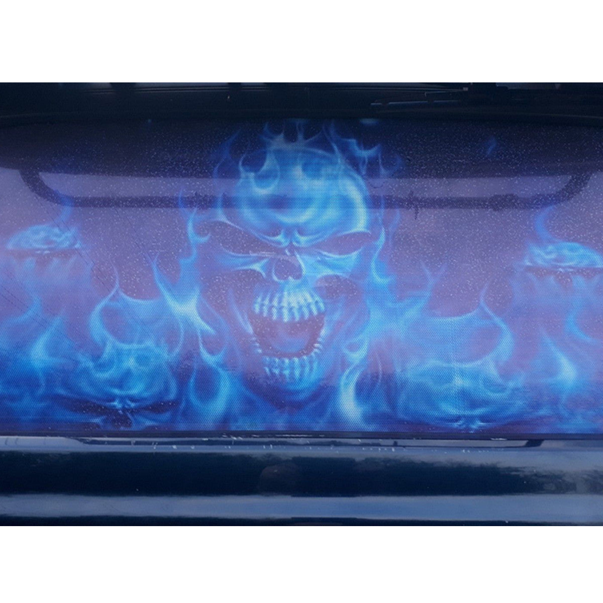 Car Rear Window Sticker Flaming Skull Tint Graphic Decal Decoration Accessories