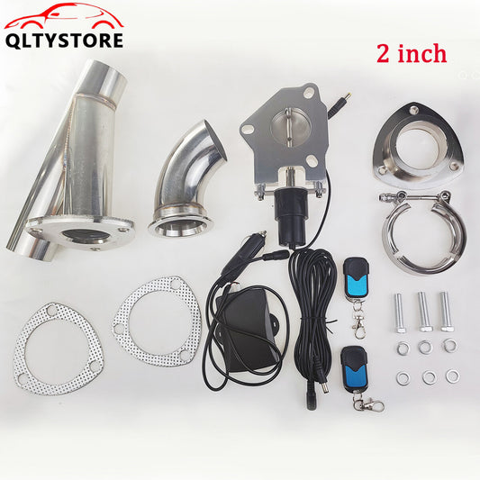 2 inch Stainless Exhaust Valve shut off Dump Butterfly Valve Kit Remote Control Q